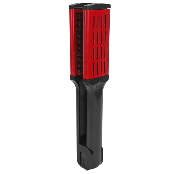 NFTIGB Straightening Comb Double Sided Hair Brush Straightener Static Free Hollow Breathable Heat Resistant V-Shaped Styling Tool for Home and Professional Use, Black/Red (9.1 inches / 23 cm)