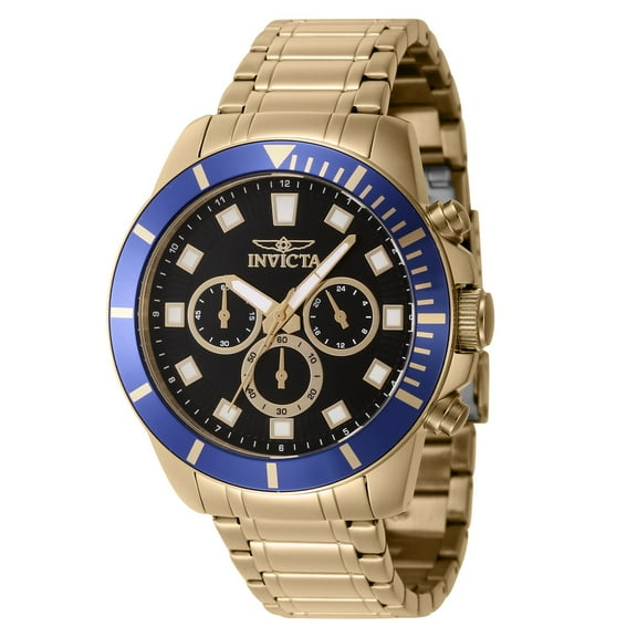 INVICTA Pro Diver Men 45mm Stainless Steel Gold Black dial VD54B Quartz