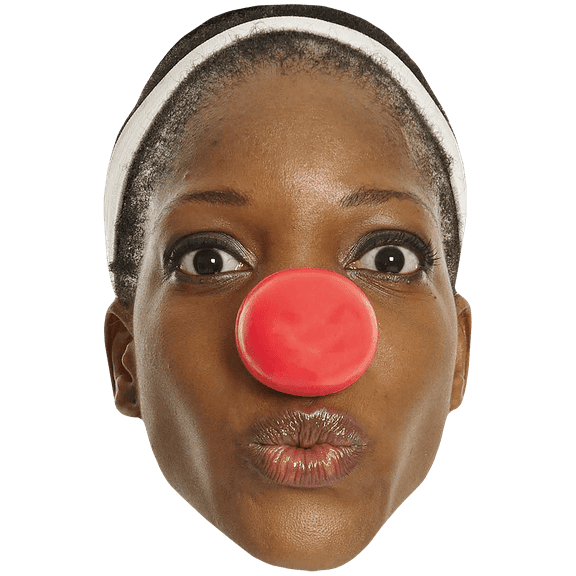 Jocelyn Jee Esien (Pout) Big Head. Larger than life mask.