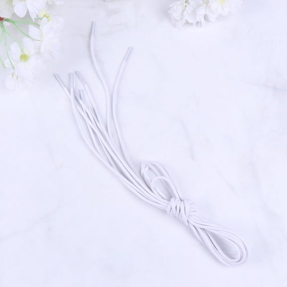 Tineasur Thin White Waxed Shoelace Cord for Tying Dress Shoes with Rugged Tips