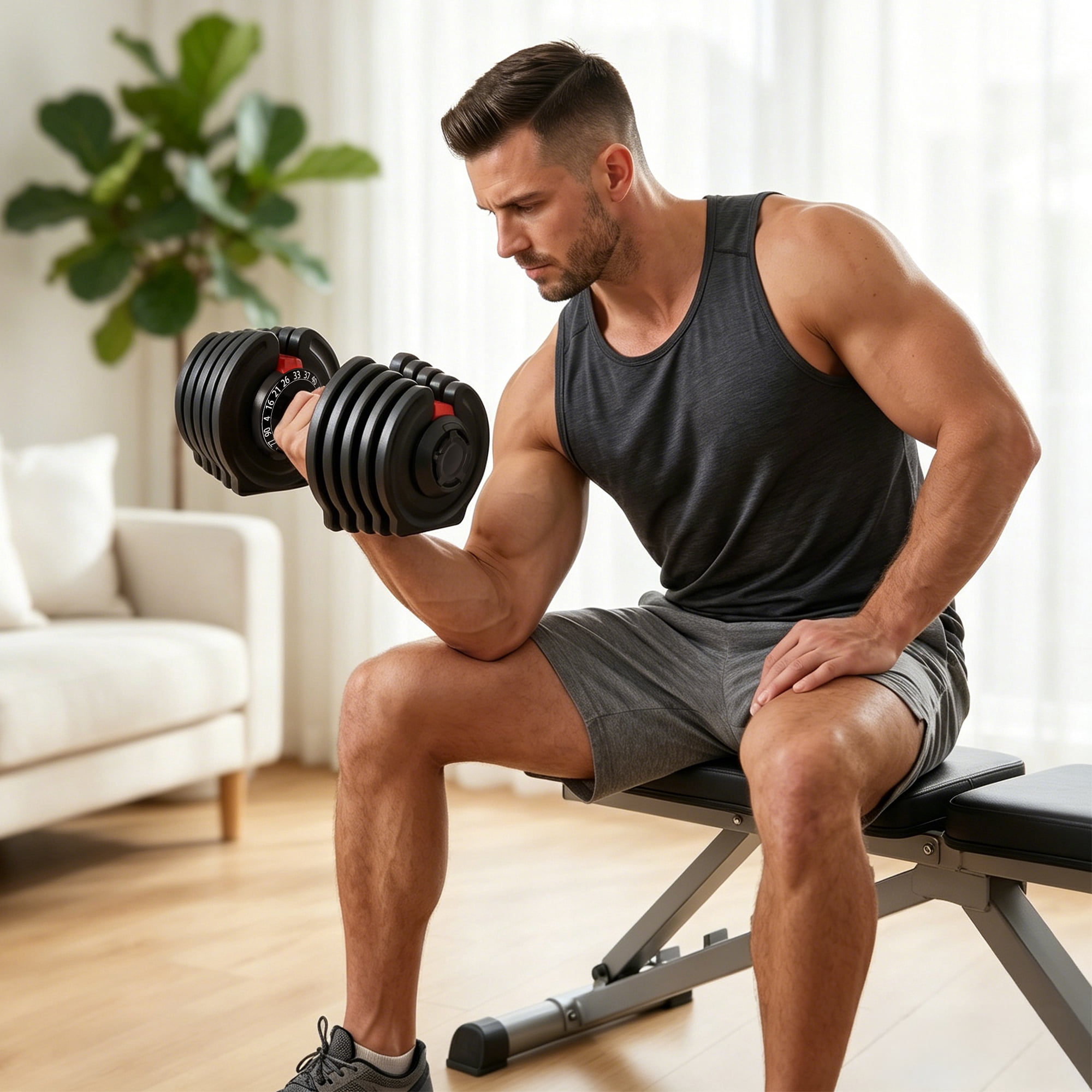 Adjustable Dumbbell 4 to 90 LBS, 16-in-1 Free Weight Adjustable Dumbbell, Quick-Adjust Dumbbell with Auto Safety Lock, Space-Saving Design, Home Gym Strength Training Equipment Men & Women