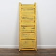 thumbnail image 4 of LINJH Merchants Distressed Ladder Shelf - Rustic Leaning Bookshelf for Home Decor (Gold), 4 of 4
