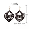 thumbnail image 3 of Floral Lattice Wood Statement Earrings Bohemia Hollow Wood Fashion Women Jewelry, 3 of 9