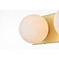 thumbnail image 5 of Living District Jaylin 2-Light Iron & Glass Bath Sconce in Brass/Frosted White, 5 of 6
