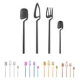 thumbnail image 3 of Cubiertos pulidos de acero inoxidable Forks Forks Postres Tenedor de mesa Cubiertos de cocina para viajar Ceremonia de boda Camping Negro seitruly HA009536-05, 3 of 6