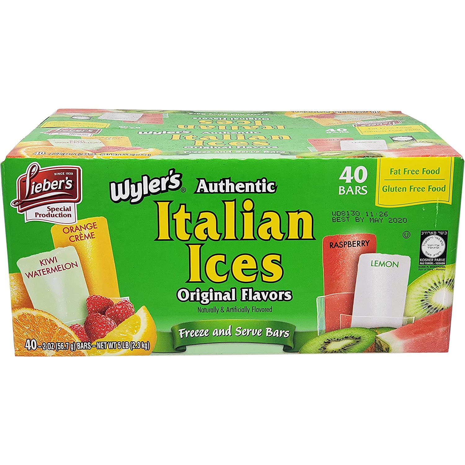 Wyler's Italian Ices Original Flavors, Kosher, GlutenFree, FatFree