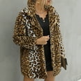 thumbnail image 5 of safuny Women's Winter Soft Fleece Hoodie Coat Faux Furry Jacket Open Front Holiday Leopard Trendy Outwear Fall Vintage Casual Elegant Warm Long Sleeve Brown XXXL, 5 of 9
