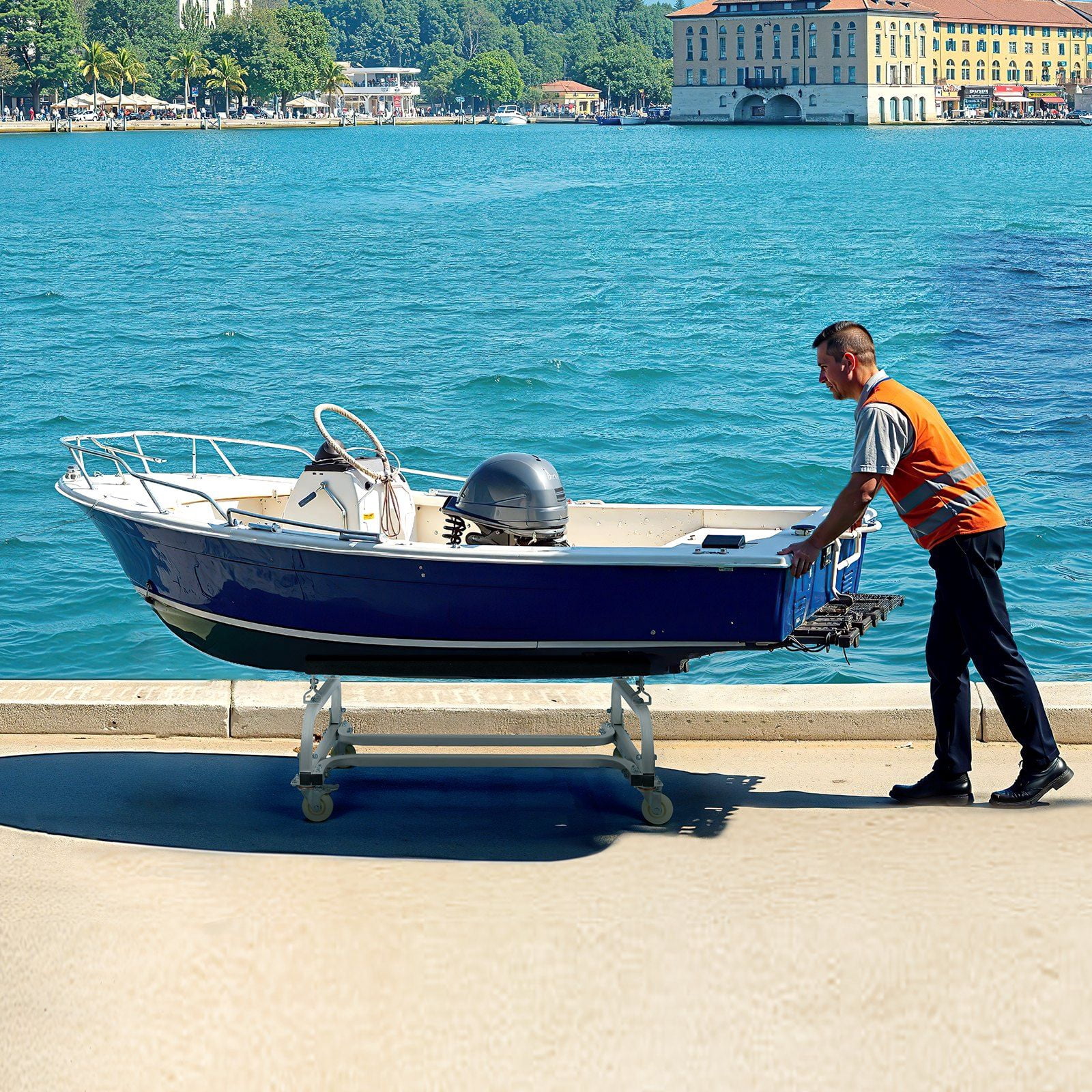 1300 lb Capacity Watercraft Dolly - Heavy Duty PWC/Jet Ski Stand & Storage Cart with Non-Slip Pads - Universal Trailer for Yamaha, Sea-Doo & Kawasaki (Boat Sold Separately)
