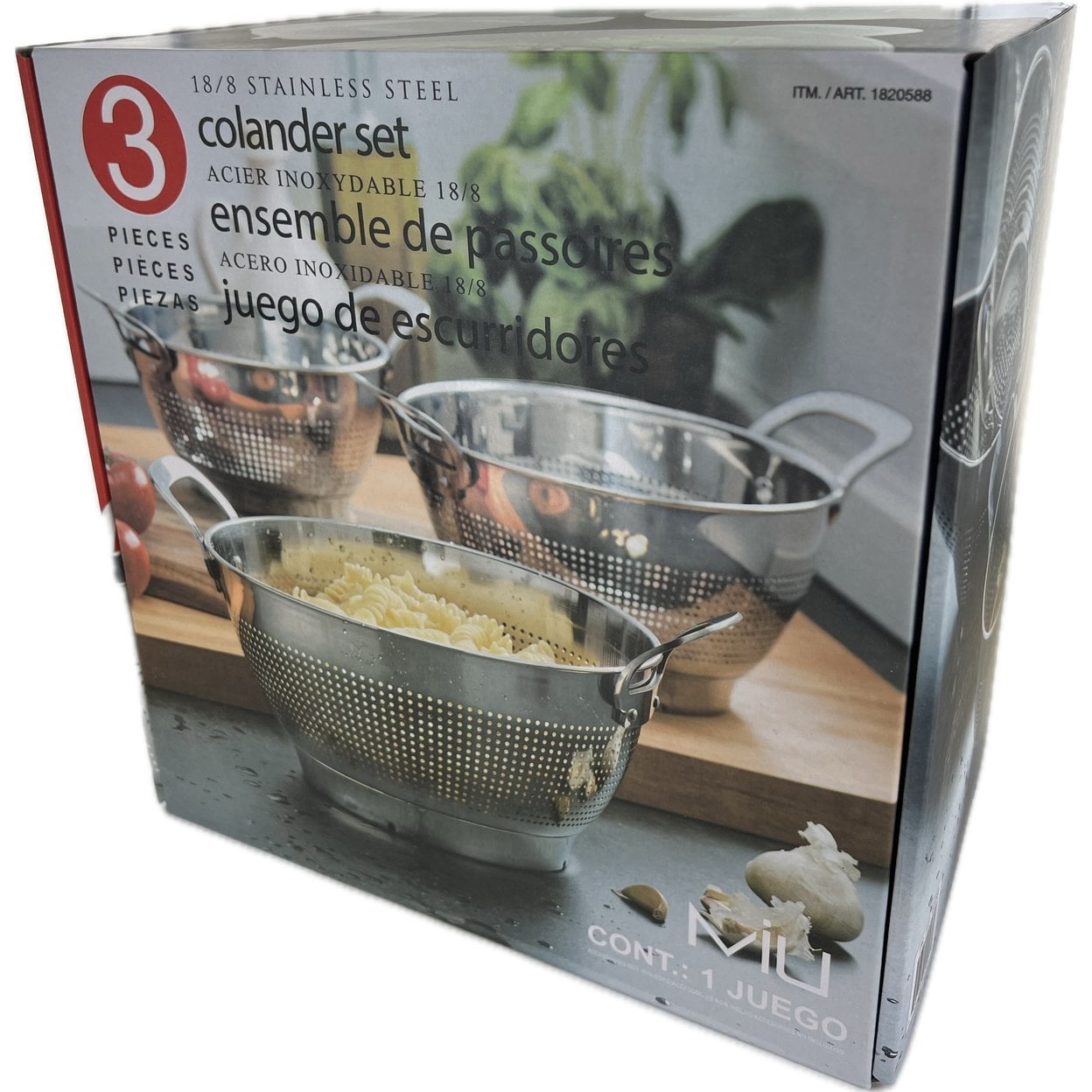 MIU Stainless Steel Colanders, Set of 3