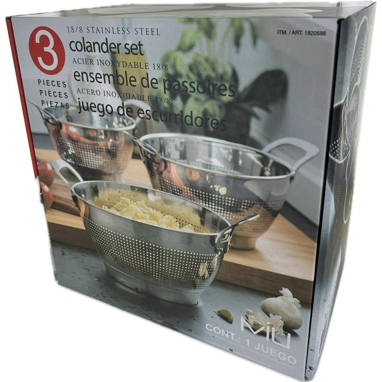 MIU Stainless Steel Colanders, Set of 3 - Walmart.com