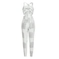 thumbnail image 6 of Puntoco Womens Clearance Jumpsuits Overalls with Suspenders and Printing Casual Jumpsuit White, 6 of 9