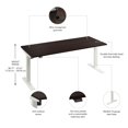 thumbnail image 3 of Scranton & Co Engineered Wood 72W Adjustable Standing Desk in Black Walnut, 3 of 7