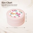 thumbnail image 2 of Fuzoiu Colorful Flowers Print Portable Jewelry Box,Round Mini Leather Travel Jewelry Case,Small Travel Jewelry Organizer,Jewelry Holder for Ring Necklace Earring for Women Girls-Pink, 2 of 7