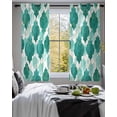 thumbnail image 3 of Green Geometric Moroccan Sheer Curtains 54 Inch Length 2 Panels Set for Living Room/Bedroom, Abstract Art Teal Ombre Modern Kitchen Curtains Grommet Semi-Sheer Curtains Window Treatments 42"x54"x2, 3 of 7