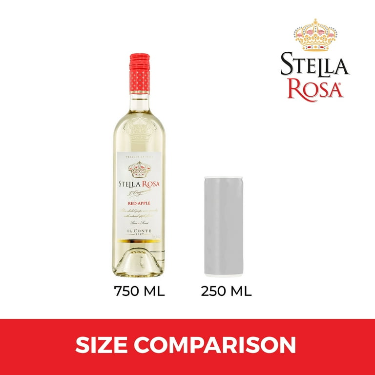 Stella Rosa Red Apple Semi-Sweet Moscato White Wine, 750ml Glass