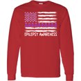 thumbnail image 3 of Inktastic Epilepsy Awareness Purple Ribbons and Flag Long Sleeve T-Shirt, 3 of 5