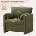 thumbnail image 2 of Oversized Accent Chair, 32.68" Wide Modern Armchair with Deep Seat, Mid-Century Comfy Reading Chair, Chenille Sofa Chair, Green, 2 of 7
