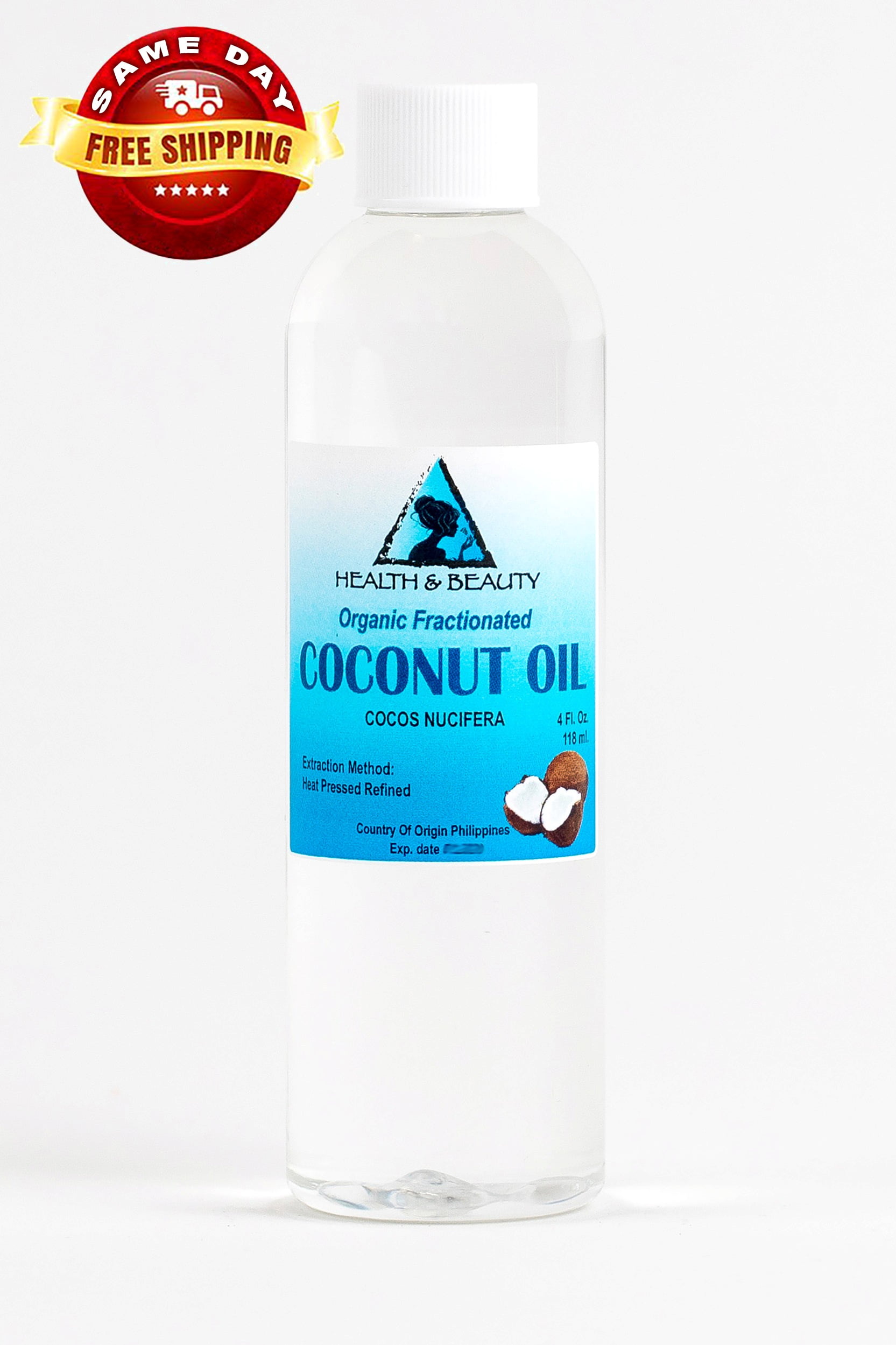 COCONUT OIL FRACTIONATED ORGANIC CARRIER ULTRA REFINED PREMIUM 100% PURE 4 OZ
