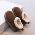 thumbnail image 2 of DMDUOU Kids Snow Boots Girls Boys Winter Ankle Boots Outdoor Warm Slip On Faux Fur Lined Shoes for Toddler Brown 34, 2 of 9