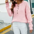 thumbnail image 5 of Hinvhai Plus Size Sweater Tops On Seasonal Clearance Ladies Autumn and Winter Loose Top Solid Color Long Sleeve Sweater Pink 10(XL), 5 of 6