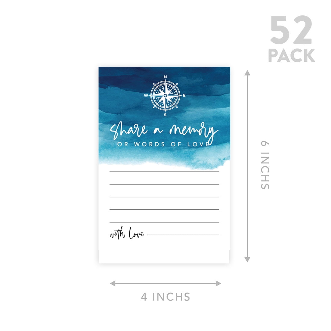 Koyal Wholesale Share a Memory Cards, Watercolor Nautical Cards for Wedding, Life Memories, 4" x 6", 52-Pk