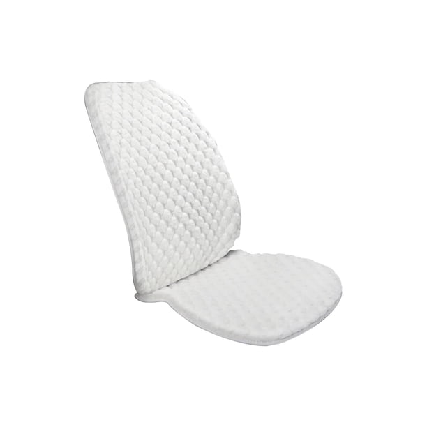 Funda para asiento de coche, almohadilla protectora para asientos delanteros, cómodo asiento de coche de felpa antideslizante Blanco