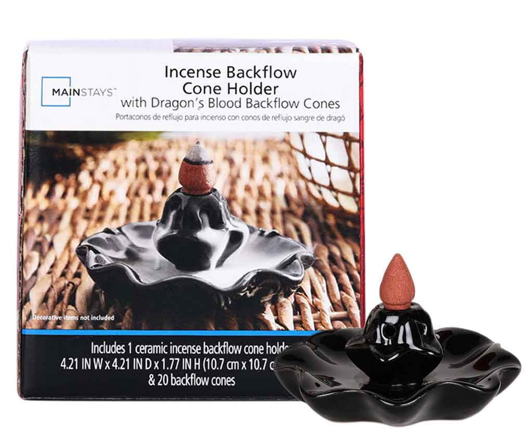 (2 pack) Mainstays Small Incense Backflow Cone Holder, Black