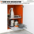 thumbnail image 2 of KFFKFF Dual Layer 16"W x 21"D Sliding Cabinet Arranger, Robust Slide Out Pantry Racks, Steel with Chrome Finish Roll Out Compartments, Glide Out Storage for Kitchen Cabinet, Bathroom, Beneath Sink, 2 of 9