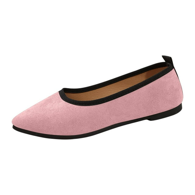 Pink Women'S Slip-On Flats With Flexible Sole, Breathable Design, Comfortable For Long Wear, Perfect For Casual And Office Use