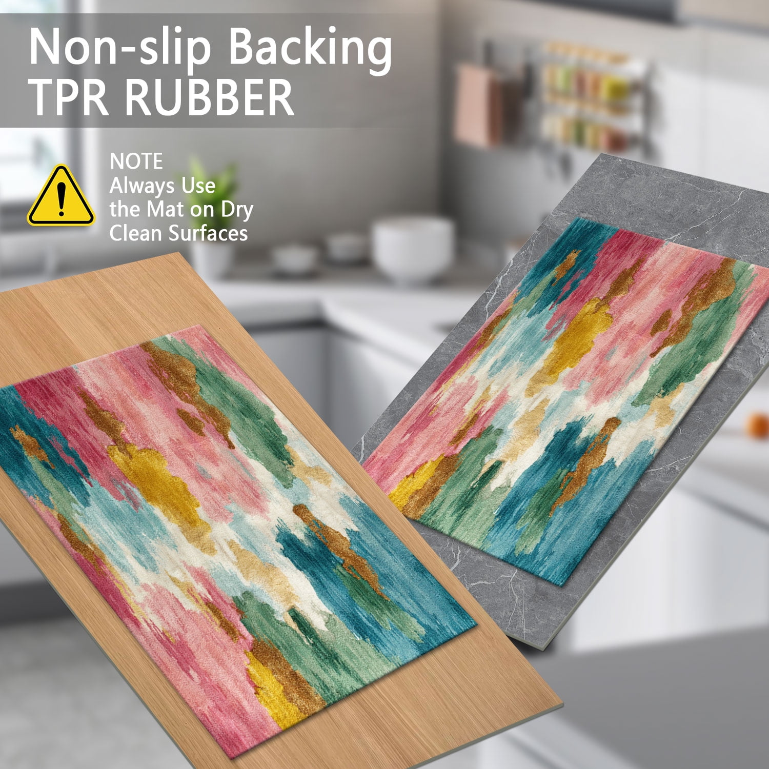 Three-Piece Kitchen Rug Set, Abstract Pattern Kitchen Hallway Rug, Soft And Comfortable, Suitable for Sinks, Floors, Entrances, Hallways, Bathrooms
