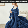 thumbnail image 5 of COOKEY Fleece Blanket Throw Size Navy Blue - 300GSM Soft Fluffy Microfiber Anti-Static Blanket 50"x60" for Couch Bed, 5 of 8