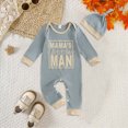 thumbnail image 2 of Kaprioy Baby Boy Romper Newborn Baby Boy Fall Outfit Romper Jumpsuit Bodysuit Infant Clothes Letter Long Sleeve Crew Neck Winter Cute Waffle Bodysuit, 2 of 7