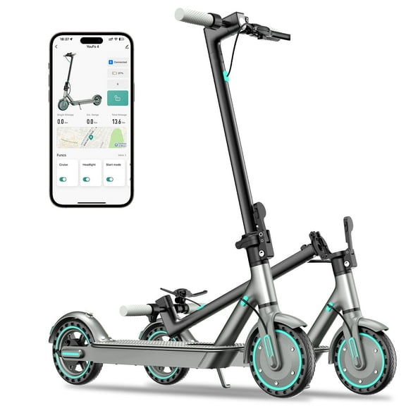 Electric Scooter HiQiS D8 350W 8.5' Foldable Scooter for Adults with APP and High Speed of 19MPH Blue