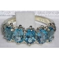 thumbnail image 4 of LBG British Made 10k White Gold Natural Blue Topaz Womens Eternity Ring - 33 size options - Size 8, 4 of 6