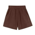 thumbnail image 4 of Fengqque Women's Clearance Pants Summer Solid Color Stretch Beach Shorts Large Size Cotton Linen Pants Summer Loose Solid Color Shorts S-4XL, 4 of 4