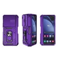 thumbnail image 3 of for Samsung Galaxy Z Fold 6 Rugged Phone Case with Sliding Camera Cover, Kickstand TPU Bumper Drop Proof Durable Military Grade Protective Case for Samsung Galaxy Z Fold 6, Purple, 3 of 11