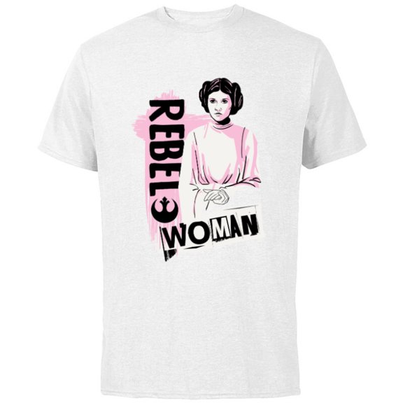 Star Wars Princess Leia Rebel Woman - Short Sleeve Cotton T-Shirt for Adults - Customized-White