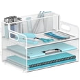 thumbnail image 1 of Organizador de papeles de 3 niveles JMHUD con portabolígrafos blanco, 1 of 6