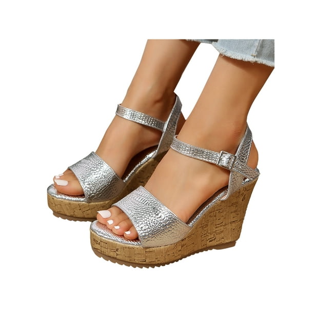 Woobling Women Pumps Shoes Summer Wedge Sandals Beach Platform