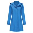 thumbnail image 5 of YDFCWXW Raincoat for Women, Long Rain Jacket Waterproof Coat Hooded Windbreaker Outdoor Active Sky Blue, XXL, 5 of 6