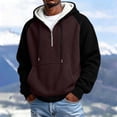 thumbnail image 3 of FchengtaiS Mens Waffle Knit Textured Hoodies Sherpa Lined Raglan Sleeve Sweatshirts Colorblock Pullover Tops for Fall Winter, 3 of 8