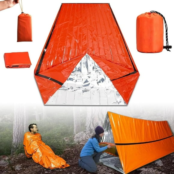 Dsseng Sierra Madre Emergency Sleeping Bag Emergency sleeping bags for survival 84”x36” Tiny Portable Thermal Waterproof Bivy Sack Waterproof Thermal Bivy Sack for Camping Hiking Outd