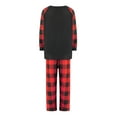 thumbnail image 4 of Matching Family Christmas Pajamas Set Deer Print Long Sleeve Tops and Stretch Casual Plaid Pants Sleepwear, 4 of 7
