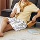 thumbnail image 5 of Balery Lavender Flowers Pantalones cortos de pijama de punto de algodón para hombre con cinturilla y bolsillos-Medium, 5 of 6