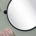 thumbnail image 5 of TEHOME Matt Black Metal Frame Round Tilting Bathroom Mirror 26x3x26'', 5 of 7