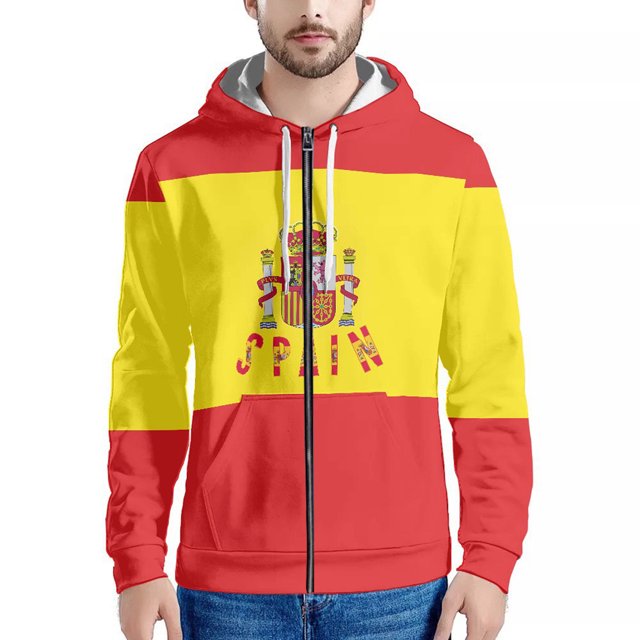 2022 Qatar Football World Cup Zip Hooded Sweater Netherlands Spain Brazil Fans Cheering Jacket
