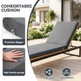 thumbnail image 4 of YEERSWAG 80x26x3 Inch Outdoor Patio Chair Cushion Recliner Cushion Chaise Lounge Cushion Non Slip Waterproof Beach Garden Furniture Cushion with Ties, 4 of 9