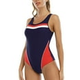 thumbnail image 1 of Women‘s Sport One Piece Swimsuit Push Up Monokini Tummy Control Color Block Swimwear Bathing Suits, 1 of 5