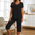 thumbnail image 7 of Women Casual Summer Round Neck Short Sleeve Tops And Shorts Two Set Suit Sets of Tank Tops for Women, 7 of 7