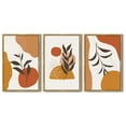 thumbnail image 6 of SHENIFY Large 24x36in3pcs Natural Framed Orange Boho Wall Art Botanical Mid Century Modern Painting Neutral Bohemain Sage Decor Artwork Prints Rustic Living Room Home Office, 6 of 8